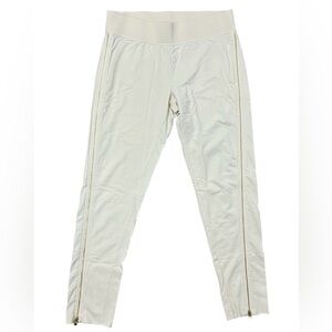 Sundays French Terry Pants Joggers Lounge‎ Womens S or 2 Side Gold Zipper Cream